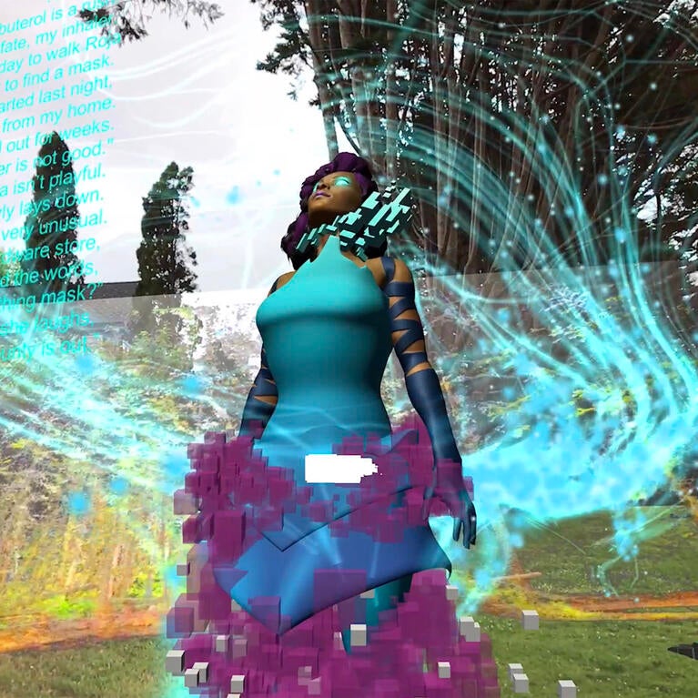 micha cárdenas and the Critical Realities Studio, Sin Sol, 2020. Screenshot of Augmented Reality app. Courtesy of micha cárdenas and the Critical Realities Studio.